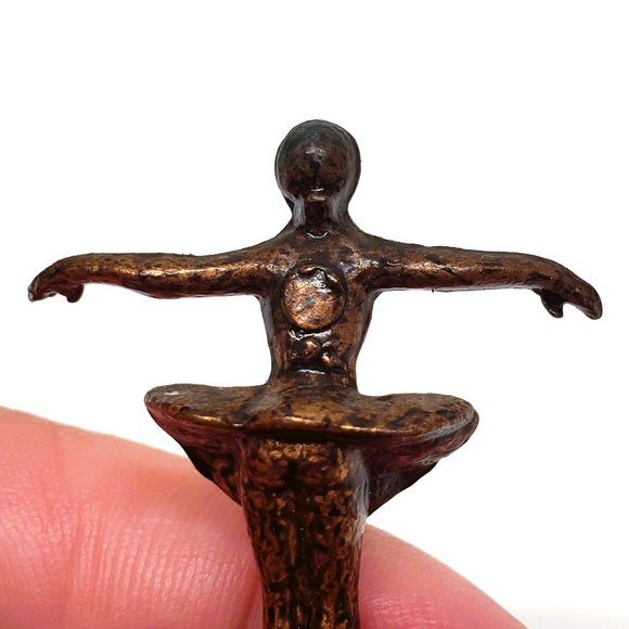 Vtg 1977 Kinder Surprise Mini Ballerina Ballet Dancer Girl Tutu Metal Figurine - Picture 4 of 7